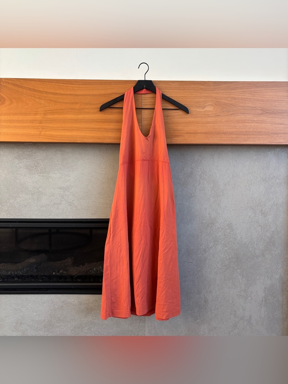 Patagonia Morning Glory Halter Dress in Coral Orange, Size XL